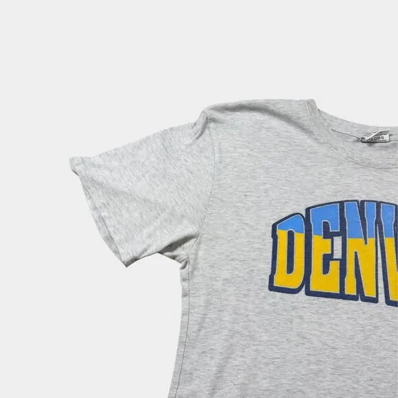 Where I'm From Denver T-Shirt Medium Gray Blue Yellow Made in USA Mens M Tee - Picture 4 of 8